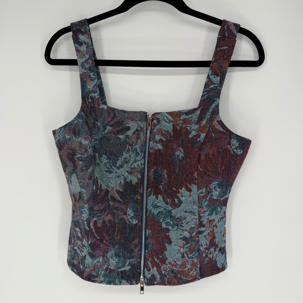 ACOA CORSET FLORAL TAPESTRY TANK TOP SMALL NWT COTTAGECORE COQUETTE GIRL BOHO